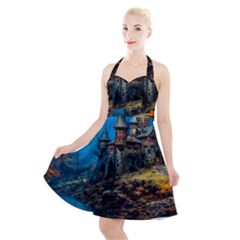 Castle Fantasy Halter Party Swing Dress  by Ndabl3x