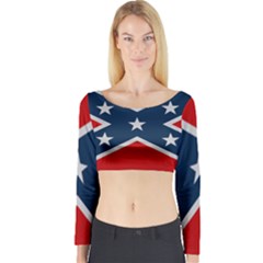 Rebel Flag  Long Sleeve Crop Top by Jen1cherryboot88