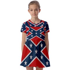 Rebel Flag  Kids  Short Sleeve Pinafore Style Dress by Jen1cherryboot88