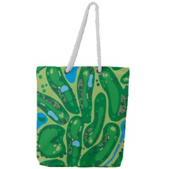 Golf Course Par Golf Course Green Full Print Rope Handle Tote (large)