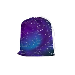 Realistic Night Sky With Constellations Drawstring Pouch (medium) by Cowasu