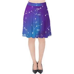 Realistic Night Sky With Constellations Velvet High Waist Skirt by Cowasu