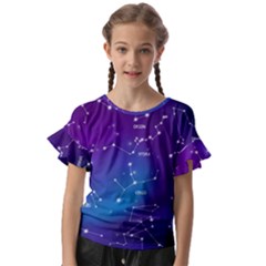 Realistic Night Sky With Constellations Kids  Cut Out Flutter Sleeves