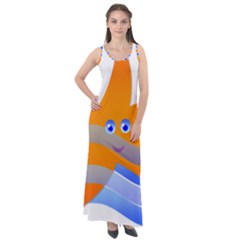 Beach Sea Shell Swimming Sleeveless Velour Maxi Dress