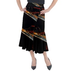 Highway Night Lighthouse Car Fast Midi Mermaid Skirt by Amaryn4rt