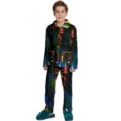 Architecture City Homes Window Kids  Long Sleeve Velvet Pajamas Set by Amaryn4rt