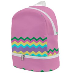 Easter Chevron Pattern Stripes Zip Bottom Backpack by Amaryn4rt