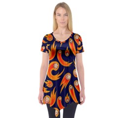 Space Patterns Pattern Short Sleeve Tunic  by Amaryn4rt