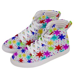 Snowflake Pattern Repeated Women s Hi-top Skate Sneakers by Amaryn4rt