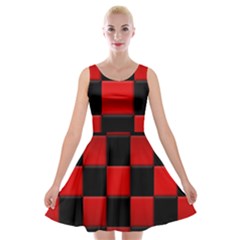 Black And Red Backgrounds- Velvet Skater Dress by Amaryn4rt