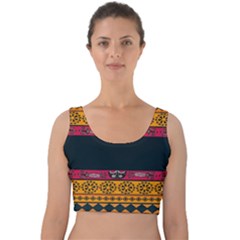 Pattern Ornaments Africa Safari Summer Graphic Velvet Crop Top by Amaryn4rt