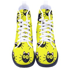 Cats Heads Pattern Design Men s High-top Canvas Sneakers by Amaryn4rt