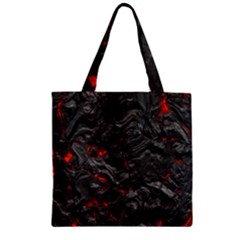 Volcanic Lava Background Effect Zipper Grocery Tote Bag by Simbadda