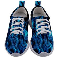 Digitally Created Blue Flames Of Fire Kids Athletic Shoes by Simbadda