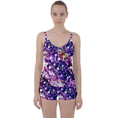 Paint Texture Purple Watercolor Tie Front Two Piece Tankini by Simbadda
