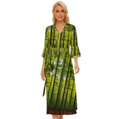 Green Forest Jungle Trees Nature Sunny Midsummer Wrap Dress