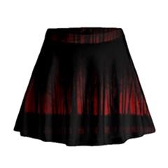 Scary Dark Forest Red And Black Mini Flare Skirt