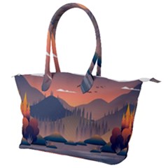 Cool Landscape Night Minimal Art Minimalist Canvas Shoulder Bag