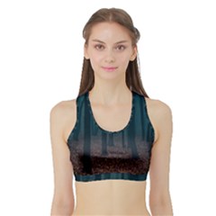 Dark Forest Nature Sports Bra With Border