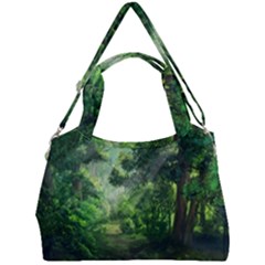 Anime Green Forest Jungle Nature Landscape Double Compartment Shoulder Bag by Ravend