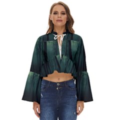 Dark Forest Boho Long Bell Sleeve Top