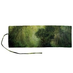 Green Beautiful Jungle Roll Up Canvas Pencil Holder (m)