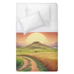 Landscape Sunset Orange Sky Pathway Art Duvet Cover (single Size) by Ravend