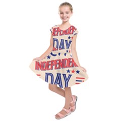 Usa Happy Independence Day Kids  Short Sleeve Dress