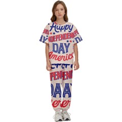 Usa Happy Independence Day Kids  Tee And Pants Sports Set by Ravend