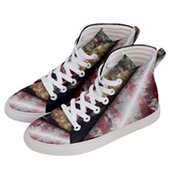 Independence Day Background Abstract Grunge American Flag Women s Hi-top Skate Sneakers