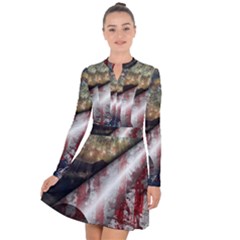 Independence Day July 4th Long Sleeve Panel Dress