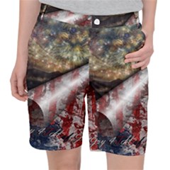 Independence Day July 4th Women s Pocket Shorts by Ravend
