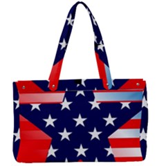 Patriotic American Usa Design Red Canvas Work Bag by Celenk