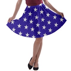 Usa Independence Day July Background A-line Skater Skirt by Vaneshop