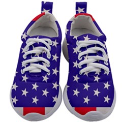 Usa Independence Day July Background Kids Athletic Shoes by Vaneshop