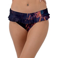 Abstract Landscape Landmark Town City Cityscape Frill Bikini Bottoms by Vaneshop