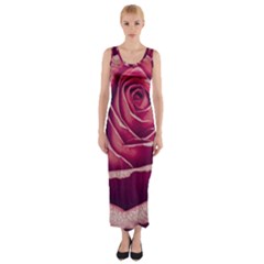 Beautiful Beauty Flower Bloom Fitted Maxi Dress