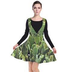 Cactus Flora Flower Nature Floral Plunge Pinafore Dress