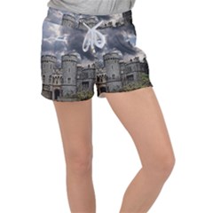 Castle Building Architecture Women s Velour Lounge Shorts by Celenk