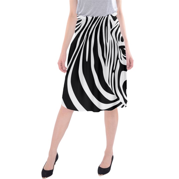Animal Cute Pattern Art Zebra Midi Beach Skirt