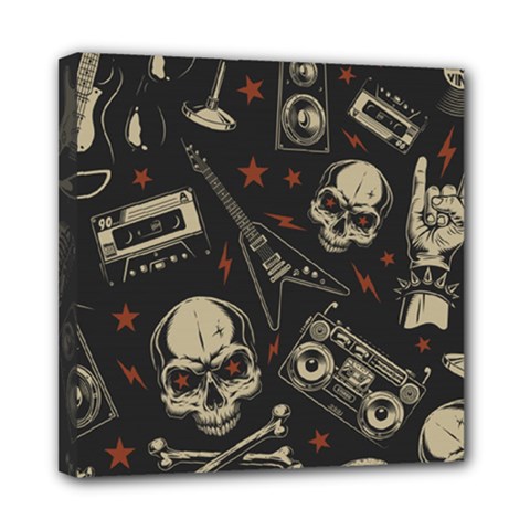 Grunge Seamless Pattern With Skulls Mini Canvas 8  X 8  (stretched) by Amaryn4rt
