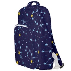 Seamless-pattern-with-cartoon-zodiac-constellations-starry-sky Double Compartment Backpack by uniart180623