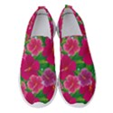 Background-cute-flowers-fuchsia-with-leaves Women s Slip On Sneakers View1