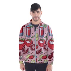 Tomato-seamless-pattern-juicy-tomatoes-food-sauce-ketchup-soup-paste-with-fresh-red-vegetables Men s Windbreaker by uniart180623