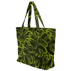 Green-abstract-stippled-repetitive-fashion-seamless-pattern Zip Up Canvas Bag by uniart180623