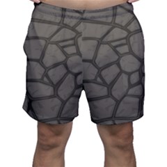 Cartoon-gray-stone-seamless-background-texture-pattern Men s Shorts by uniart180623