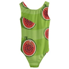 Seamless-background-with-watermelon-slices Kids  Cut-out Back One Piece Swimsuit by uniart180623