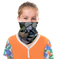 Cartoon-colored-stone-seamless-background-texture-pattern - Face Covering Bandana (kids) by uniart180623
