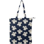 Hand-drawn-ghost-pattern Double Zip Up Tote Bag