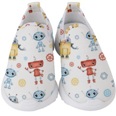 Cute-cartoon-robots-seamless-pattern Kids  Slip On Sneakers by uniart180623